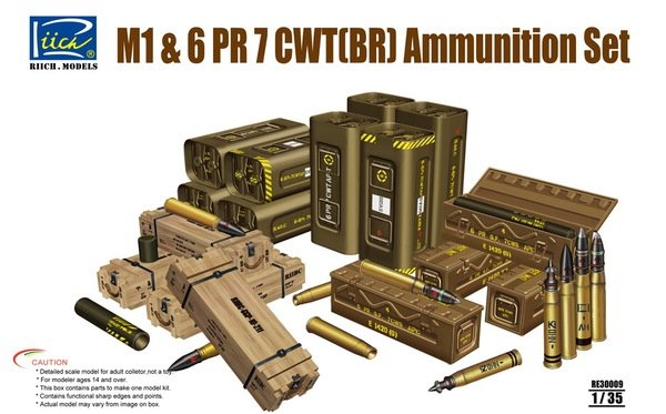 Riich Models RE30009 American M1 and 6 PR 7 CWT(BR) Ammunition Set 1/35