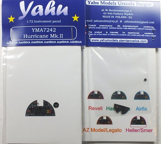 Yahu YMA7242 Hurricane Mk.I late &amp;amp; Mk.II (Hasegawa / Revell) 1/72