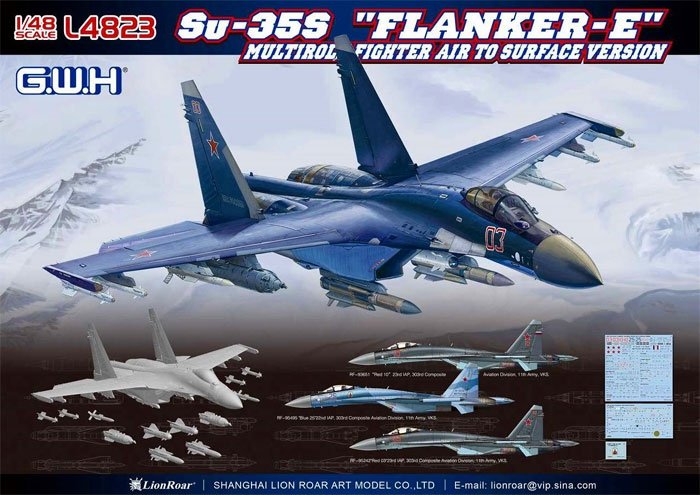 Great Wall Hobby L4823 Su-35S "Flanker-E" Multirole Fighter Air to Surface Version 1/48