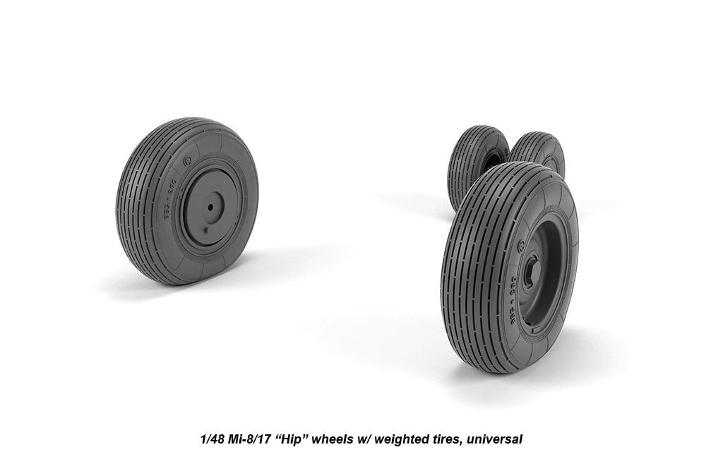 Armory Models AW48038 Mil Mi-8/17 Hip wheels w/ weighted tires 1/48 – immagine 3
