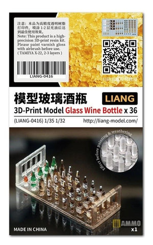 Liang 0416 3D-Print Model Glass Wine Bottle x 36 1/32 1/35 – image 3