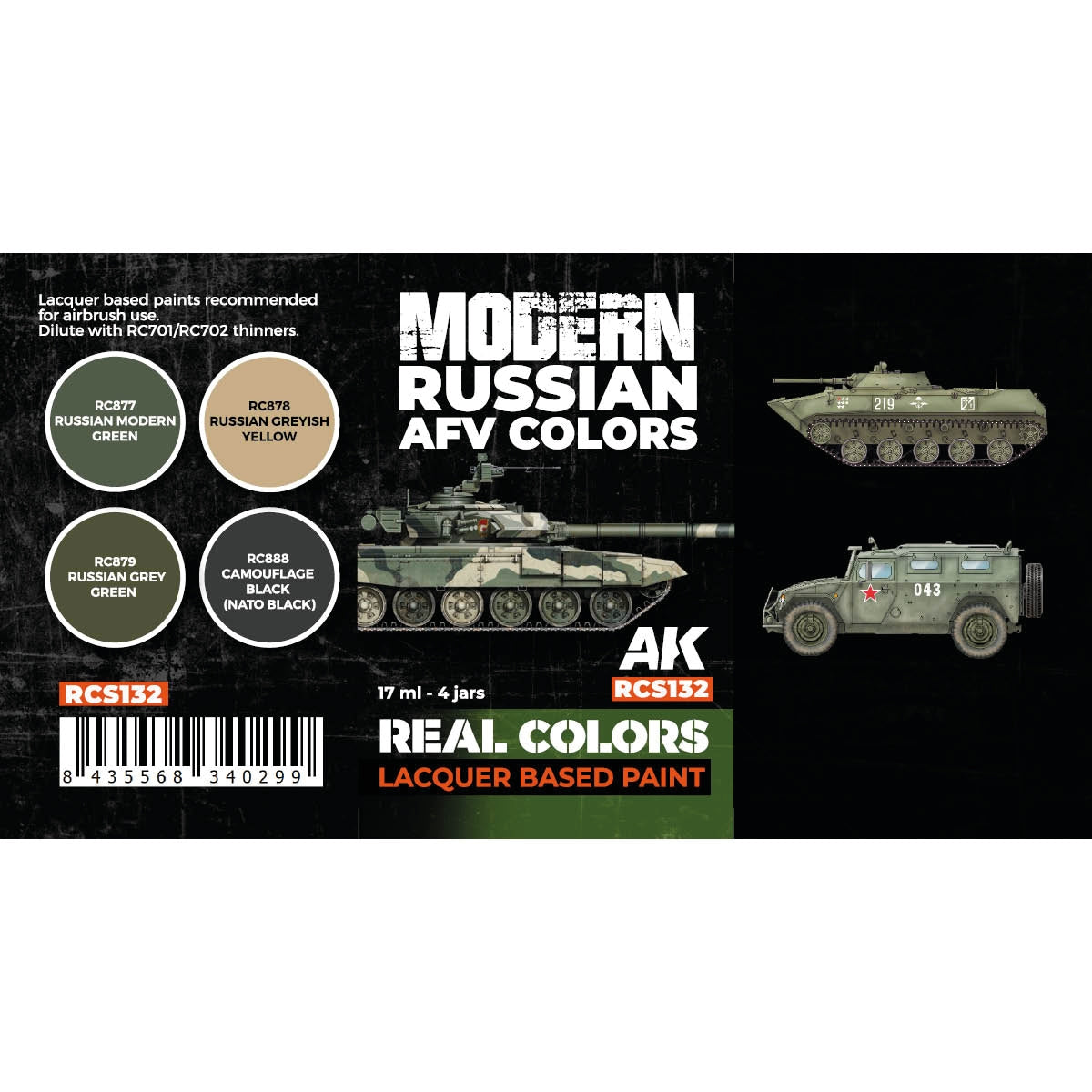 Peintures AK Interactive RCS132 pour véhicules blindés russes modernes (4 x 17 ml) – image 2