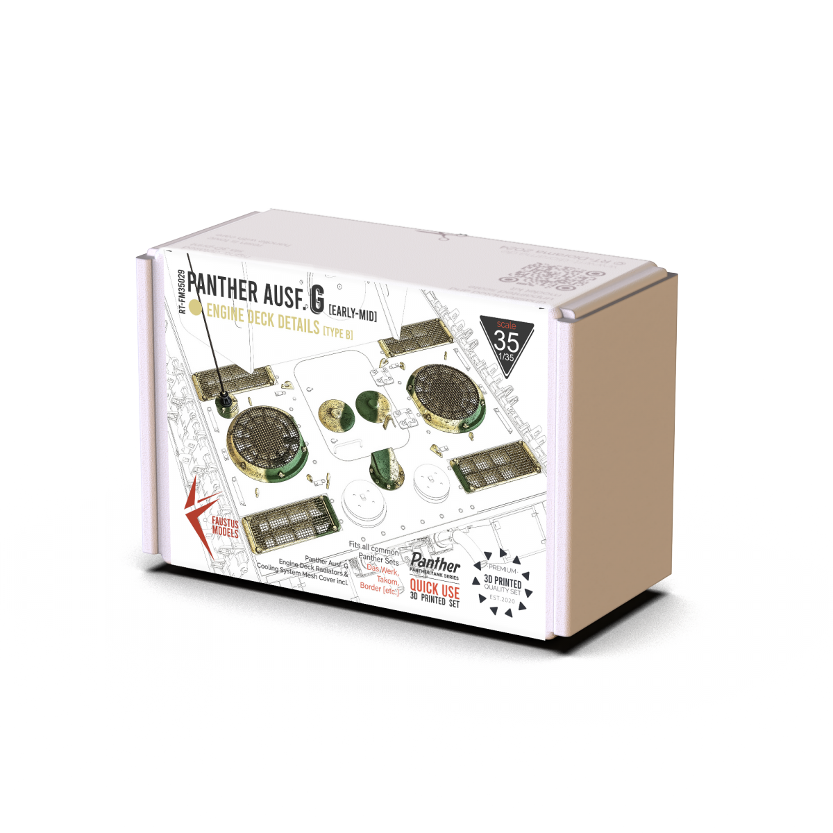 Faustus Models FM35029 Panther G Early-Mid Engine Details Type B 1/35