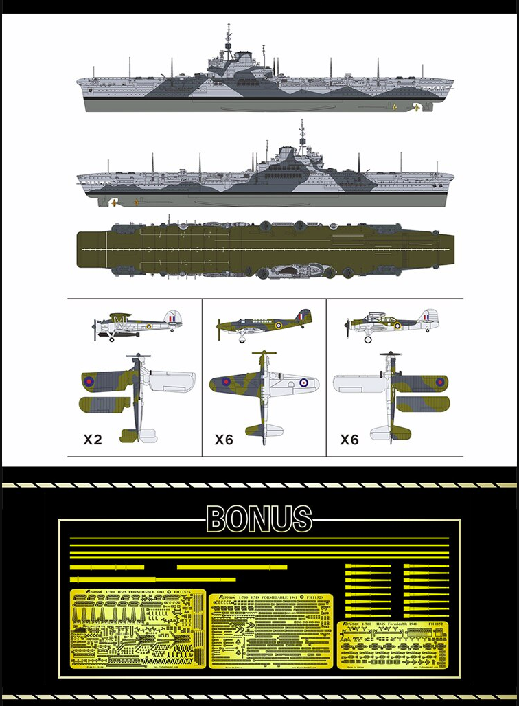 FlyHawk Model FH1152S-SET HMS Formidable 1941 Deluxe Edition SET 1/700 – image 5