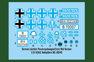 Hobby Boss 80149 German Leichter Panzerspahwagen(2cm) Mid Version 1/35 – immagine 3