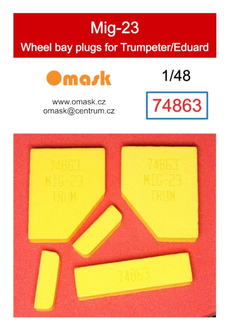 Omask 74863 Bouchons de puits de train d&amp;#39;atterrissage pour Mig-23 (pour Trumpeter/Eduard) 1/48