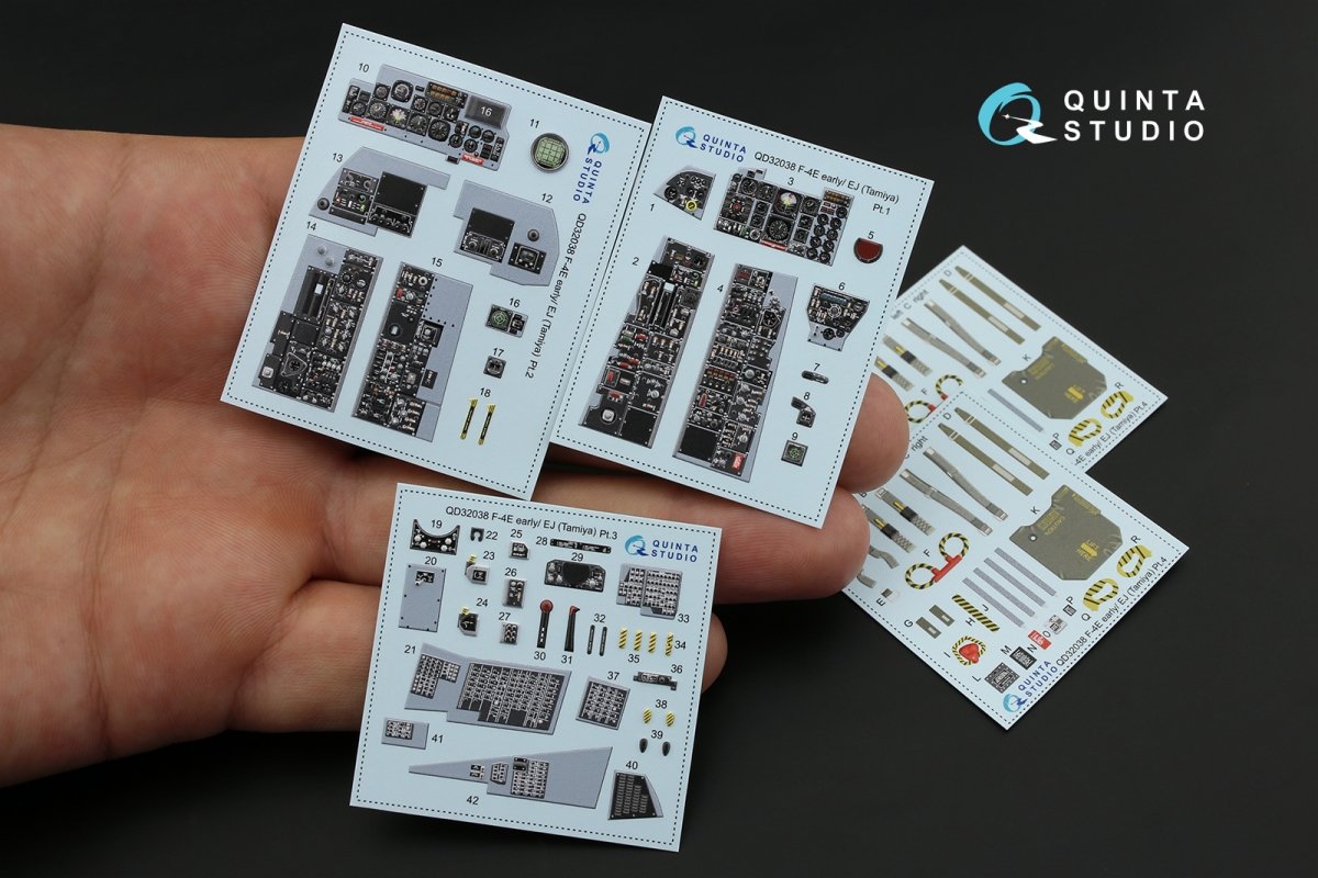 Quinta Studio QD32038 F-4E early/F-4EJ 3D-Printed &amp;amp; coloured Interior on decal paper (for Tamiya kit) 1/32 – zdjęcie 2