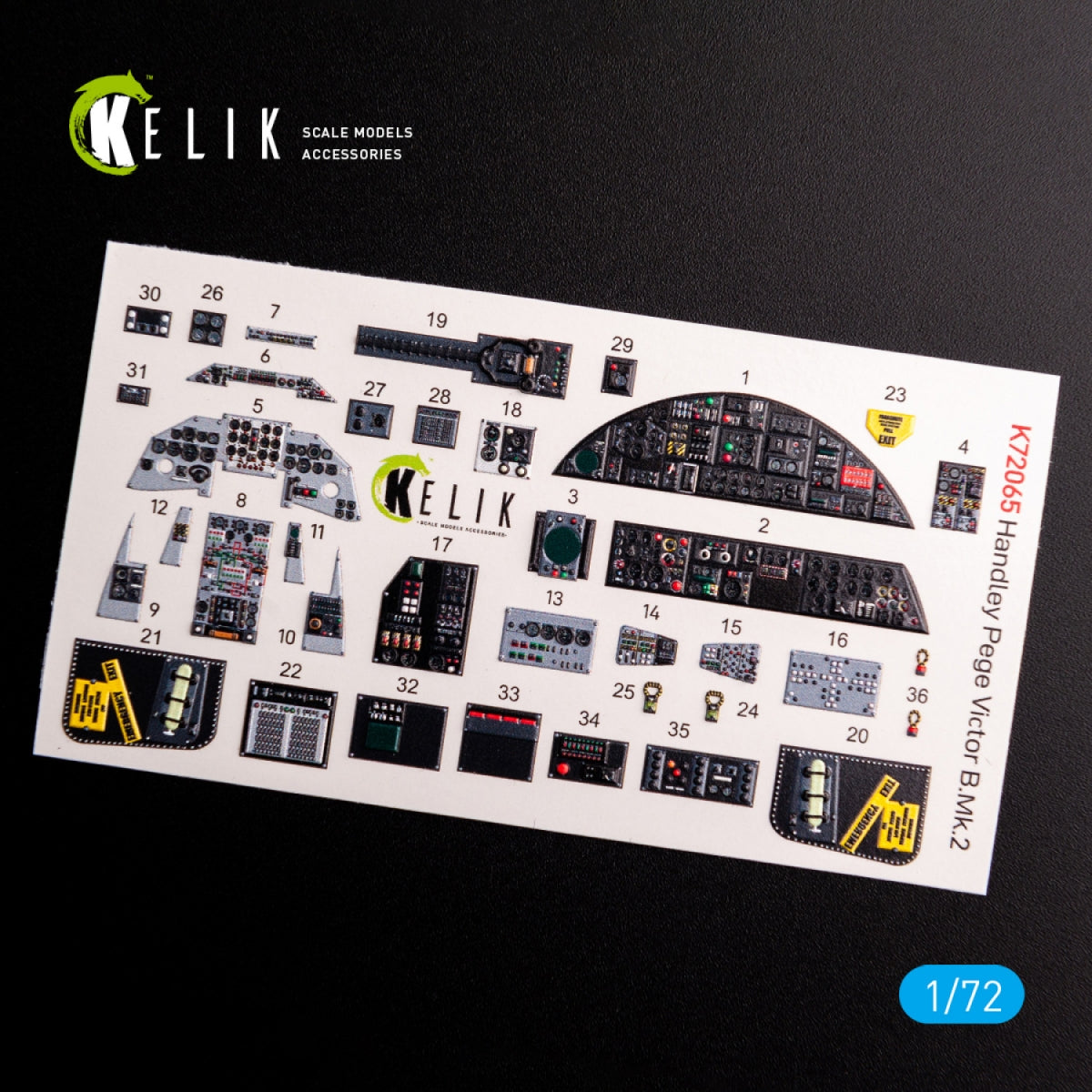 KELIK K72065 Handley Page Victor B Mk2 interior 3D decals for Airfix kit 1/72 – immagine 2