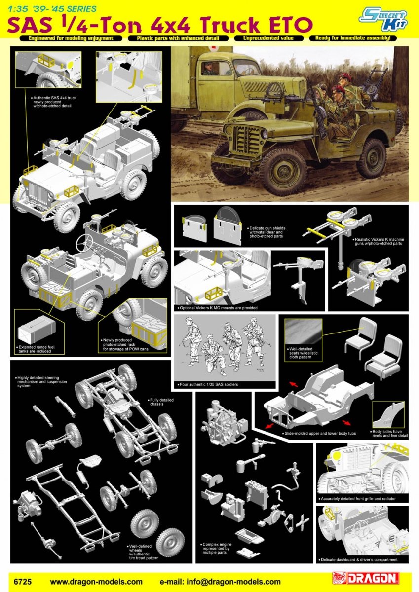 Dragon 6725 SAS Raider 1/4 Ton 4x4 Truck 1/35 – Bild 2