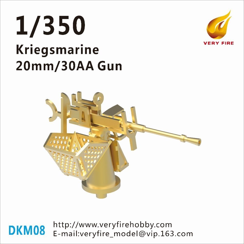 Very Fire DKM08 Kriegsmarine 20mm/30 AA gun (16 sets) 1/350