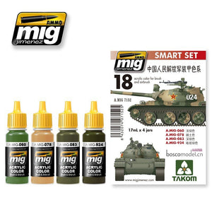 AMMO of Mig Jimenez 7152 PLA (Chinese Peoples Liberation Army) vehicles - Acrylic Smart Set (4x17ml)