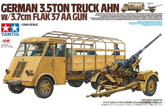 Tamiya 32410 German 3.5t truck AHN w/3.7cm Flak 37 AA Gun 1/35