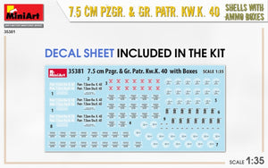 MiniArt 35381 7.5cm PzGr. &amp;amp; Gr. KwK 40 Shells w/ Ammo Boxes 1/35 – immagine 3