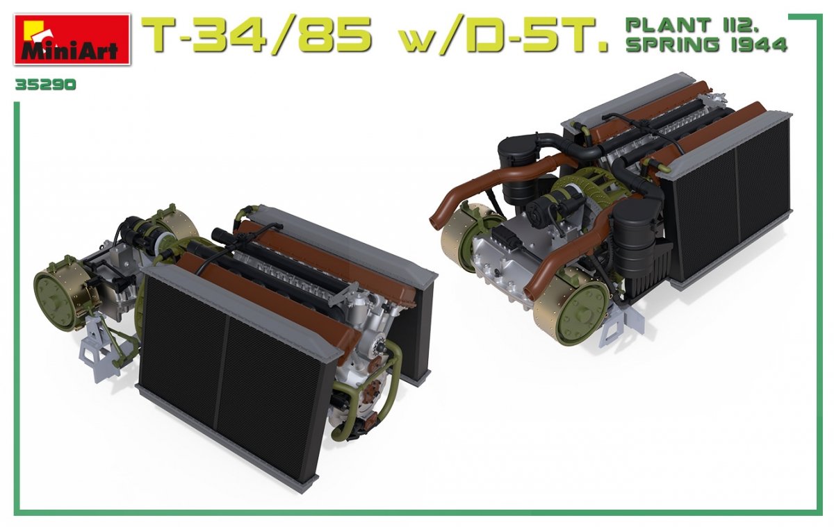 Miniart 35290 T-34/85 w/D-5T. PLANT 112. SPRING 1944. INTERIOR KIT 1/35 – immagine 7