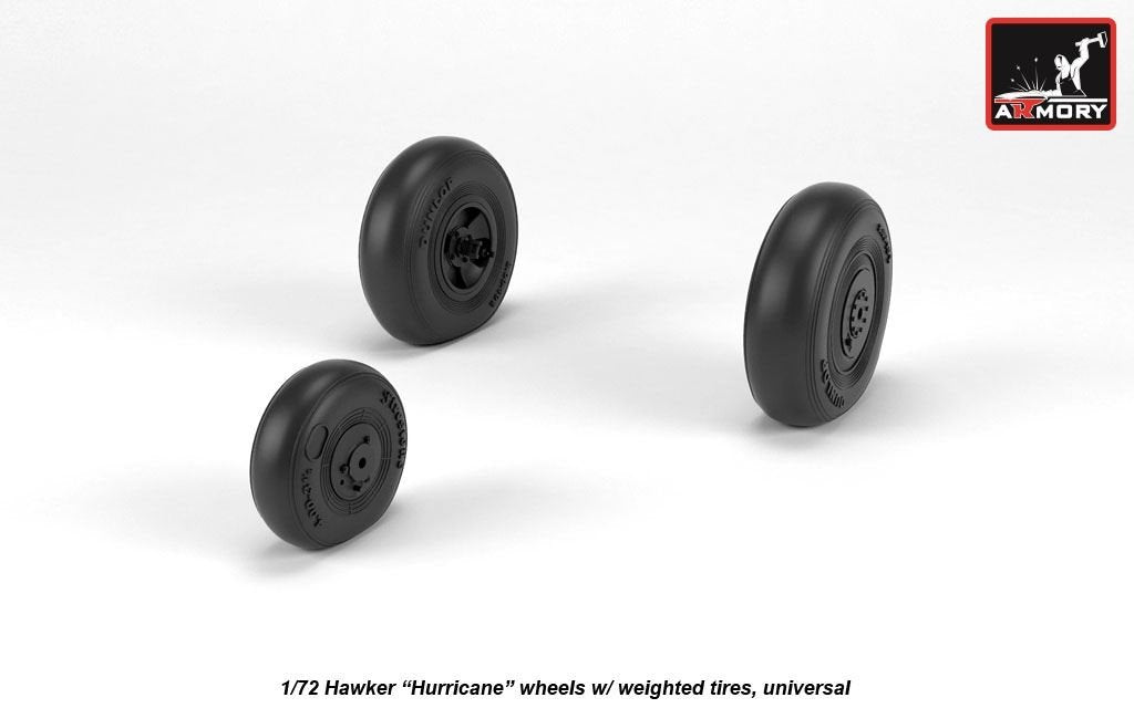 Armory Models AW72416 Hawker Hurricane wheels w/ weighted tires 1/72 – Bild 2