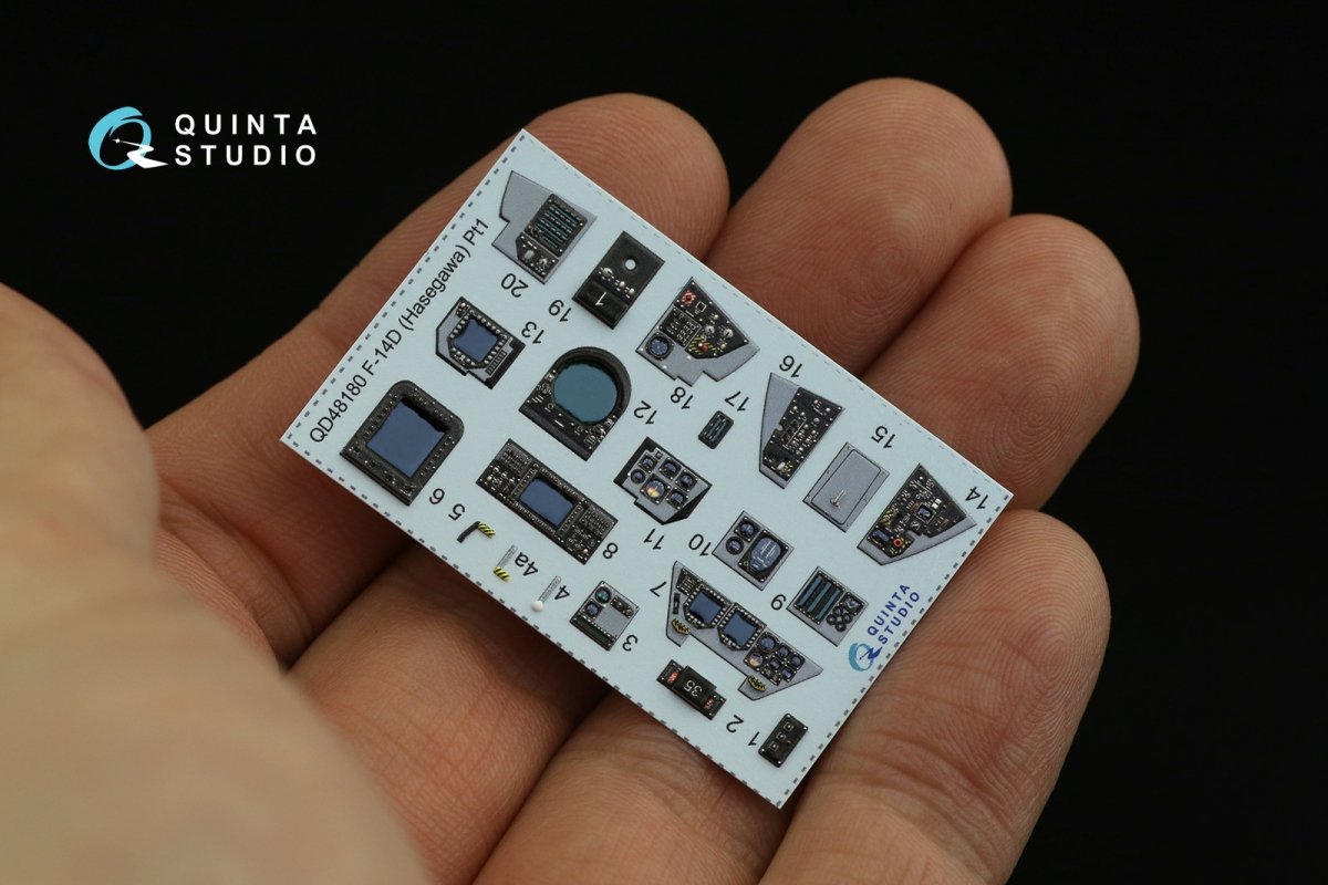 Quinta Studio QD48180 F-14D 3D-Printed &amp;amp; coloured Interior on decal paper (Hasegawa) 1/48 – immagine 8
