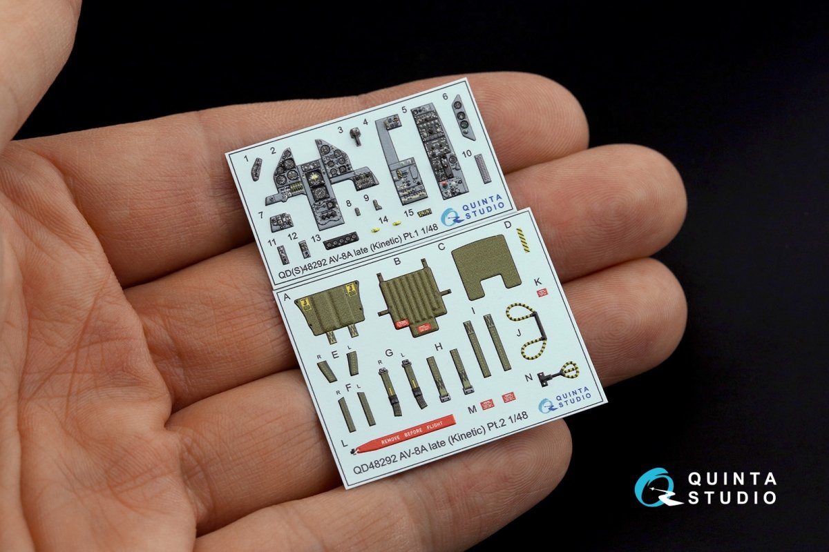 Quinta Studio QD48292 AV-8A Late 3D-Printed &amp;amp; coloured Interior on decal paper (Kinetic) 1/48 – immagine 2
