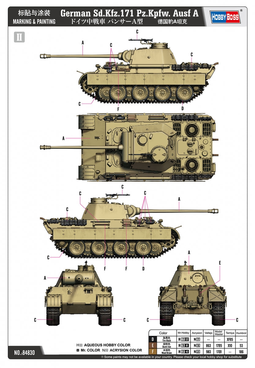 Hobby Boss 84830 allemand Sd.Kfz.171 Pz.Kpfw.Ausf A 1/48 – image 3