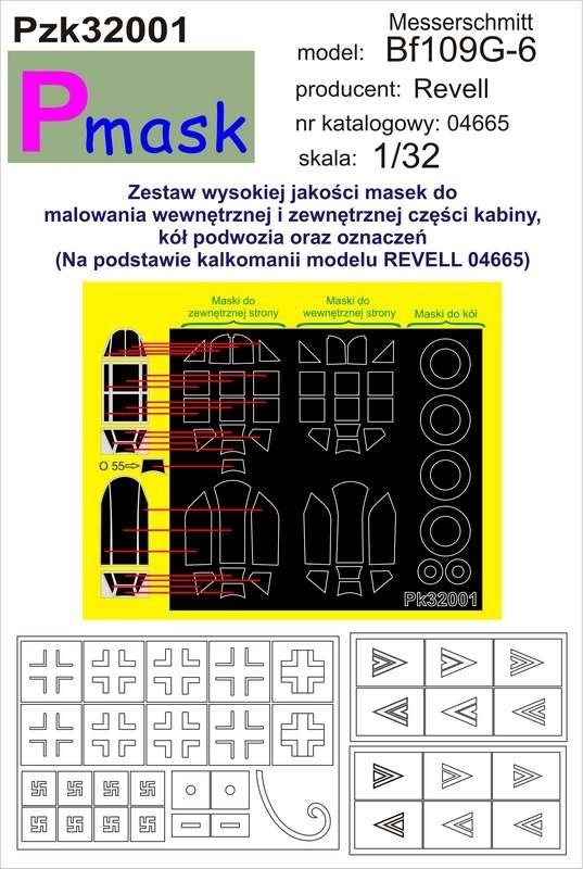 P-Mask PZK32001 MESSERSCHMITT BF109G-6 (REVELL 04665) 1/32