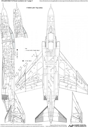 HobbyDecal ST32042V1 F-4 Panel numbers White stencil font ver 1 1/32 – immagine 2