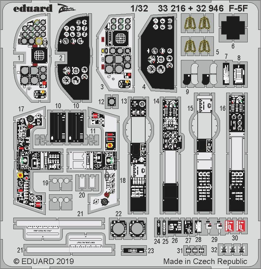 Eduard 32946 F-5F interior 1/32 KITTY HAWK