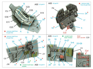 Quinta Studio QD32162 P-40N Warhawk 3D-Printed &amp;amp; coloured Interior on decal paper (Trumpeter) 1/32 – immagine 2