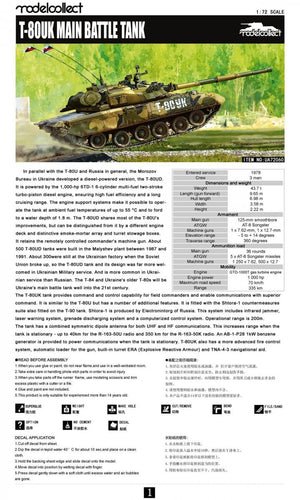 Modelcollect UA72060 Russian T-80UK Main Battle Tank 1/72 – zdjęcie 2