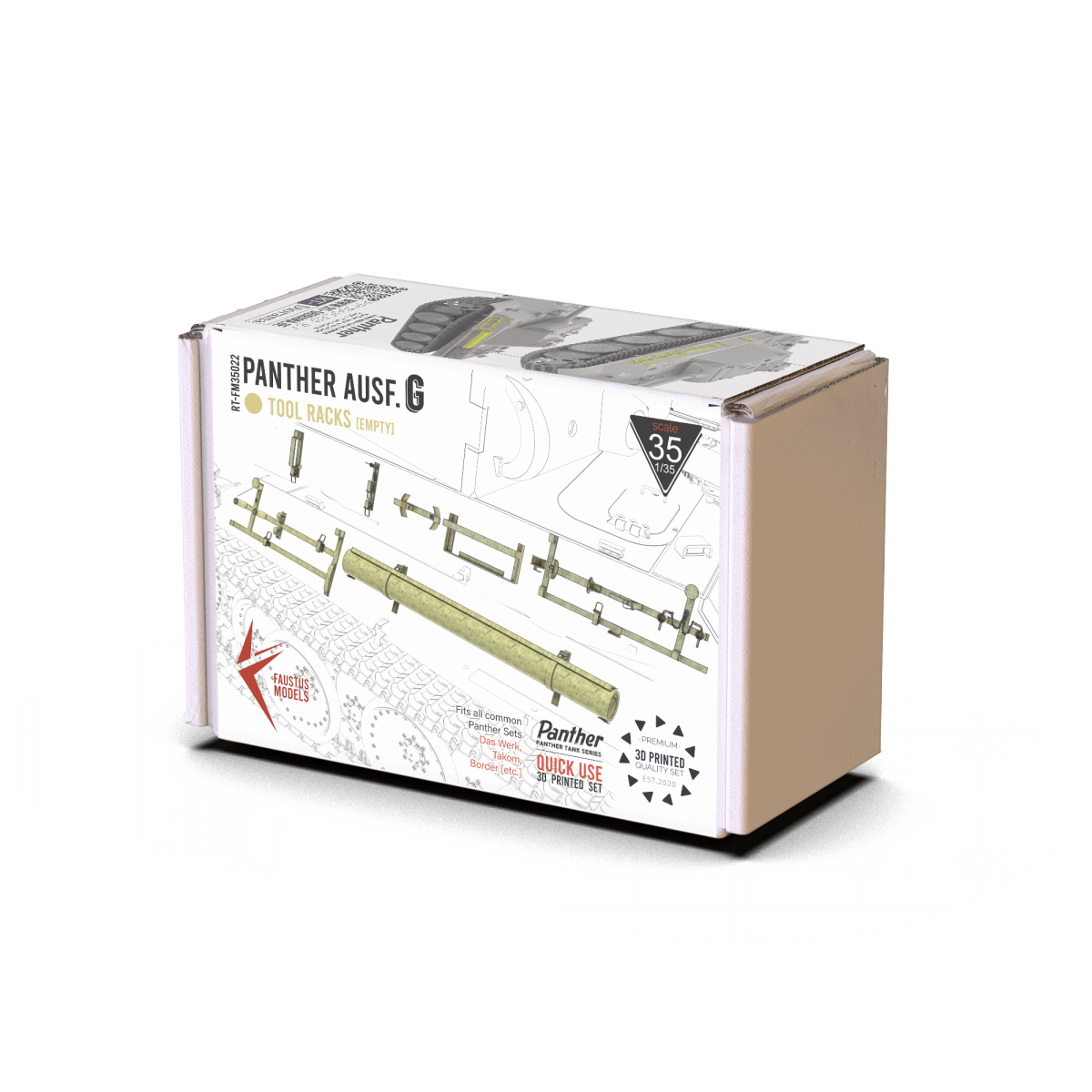 Faustus Models FM35022 Panther Ausf.G Tool Racks [Open] 1/35