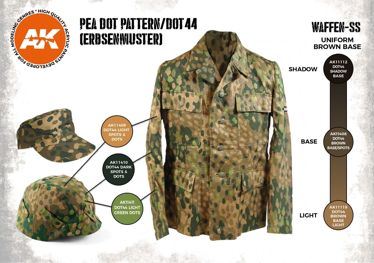 AK Interactive AK11623 PEA DOT PATTERN/DOT44 (ERBSENMUSTER) – immagine 3