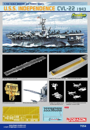 Dragon 7054 USS Independence CVL-22 1943 1/700 – immagine 2