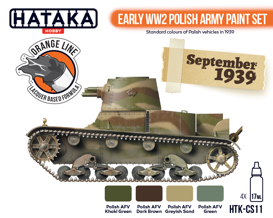 Hataka HTK-CS11 ORANGE LINE – Early WW2 Polish Army paint set 4x17ml – immagine 2