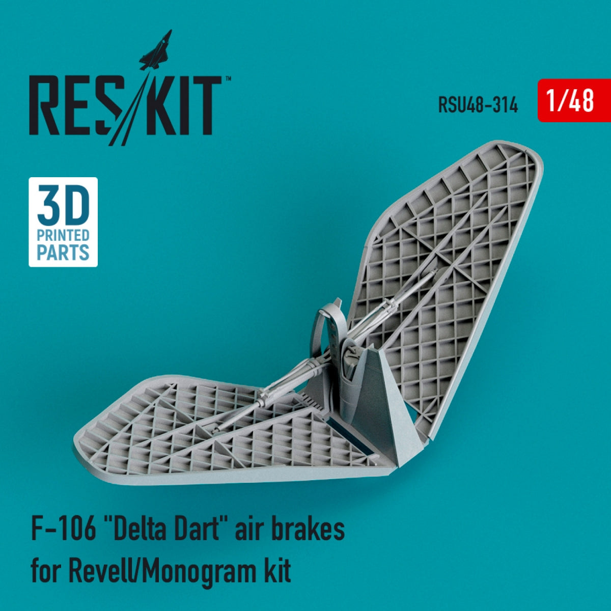 RESKIT RSU48-0314 F-106 "DELTA DART" AIR BRAKES FOR REVELL/MONOGRAM KIT (3D PRINTED) 1/48