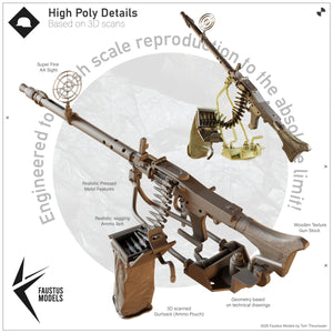 Faustus Models FM35076 Fla-MG Fliegerbeschussgerät MG-34 1/35 [Ultra Detailed German AA Gun Mount WW2] 1/35