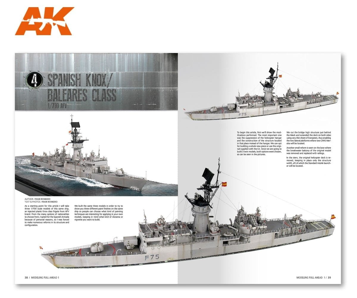 AK Interactive AK098 MODELLING FULL AHEAD 1 / KNOX &amp;amp; BALEARES CLASS EN – zdjęcie 6