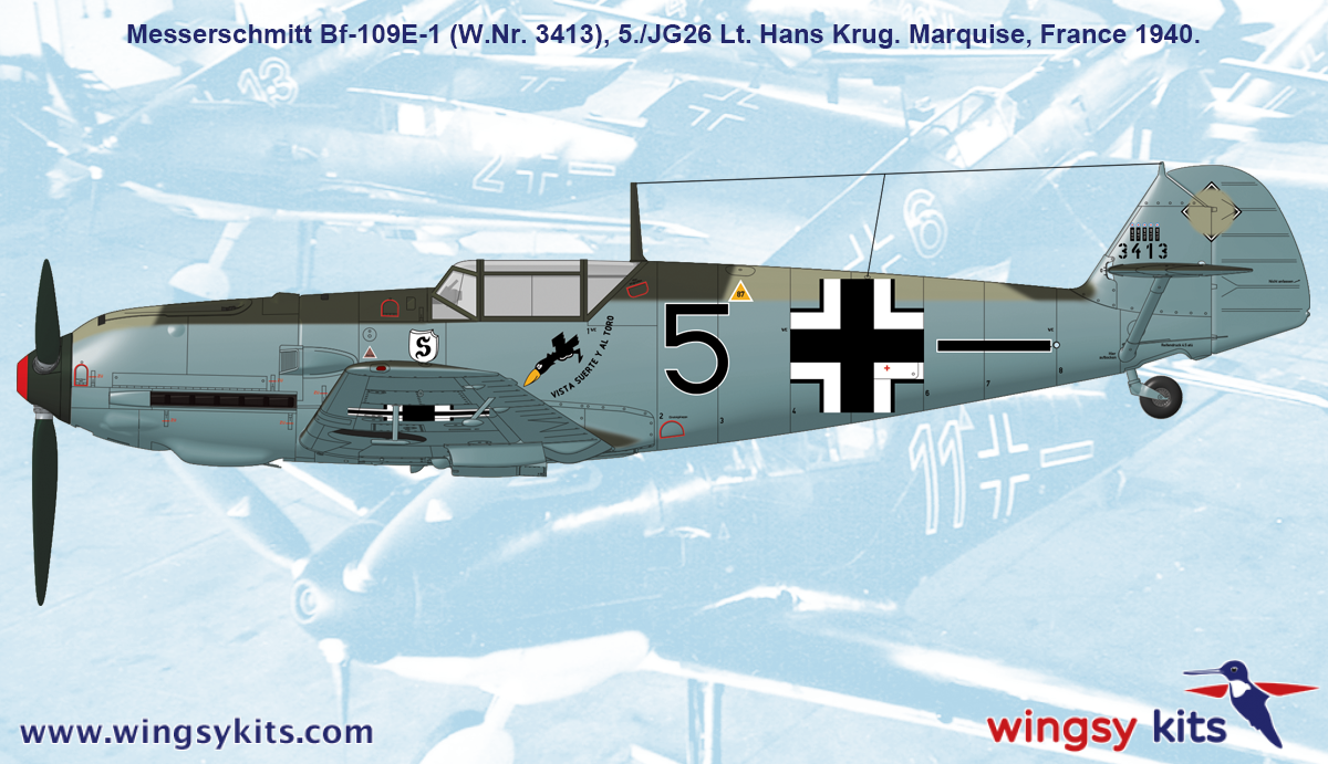 Wingsy Kits D5-07 German WWII Fighter MESSERSCHMITT Bf 109 E-1 1/48 – Bild 16