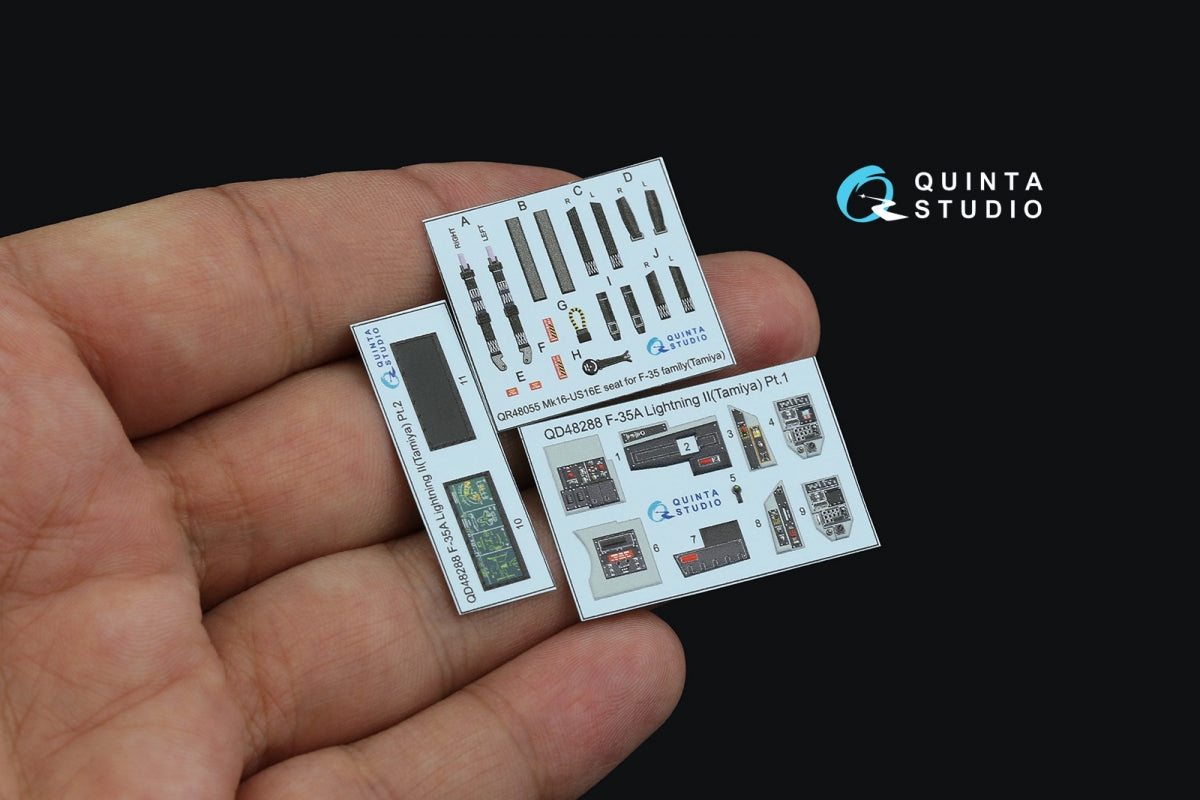 Quinta Studio QD48288 F-35A 3D-Printed &amp;amp; coloured Interior on decal paper (Tamiya) 1/48 – immagine 4