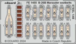 Eduard FE1455 B-26B Marauder seatbelts STEEL ICM 1/48