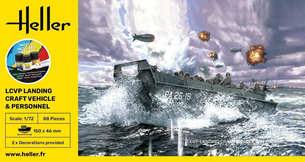 Heller 56995 LCVP Landing Craft Vehicle & Personal - Starter Kit 1/72