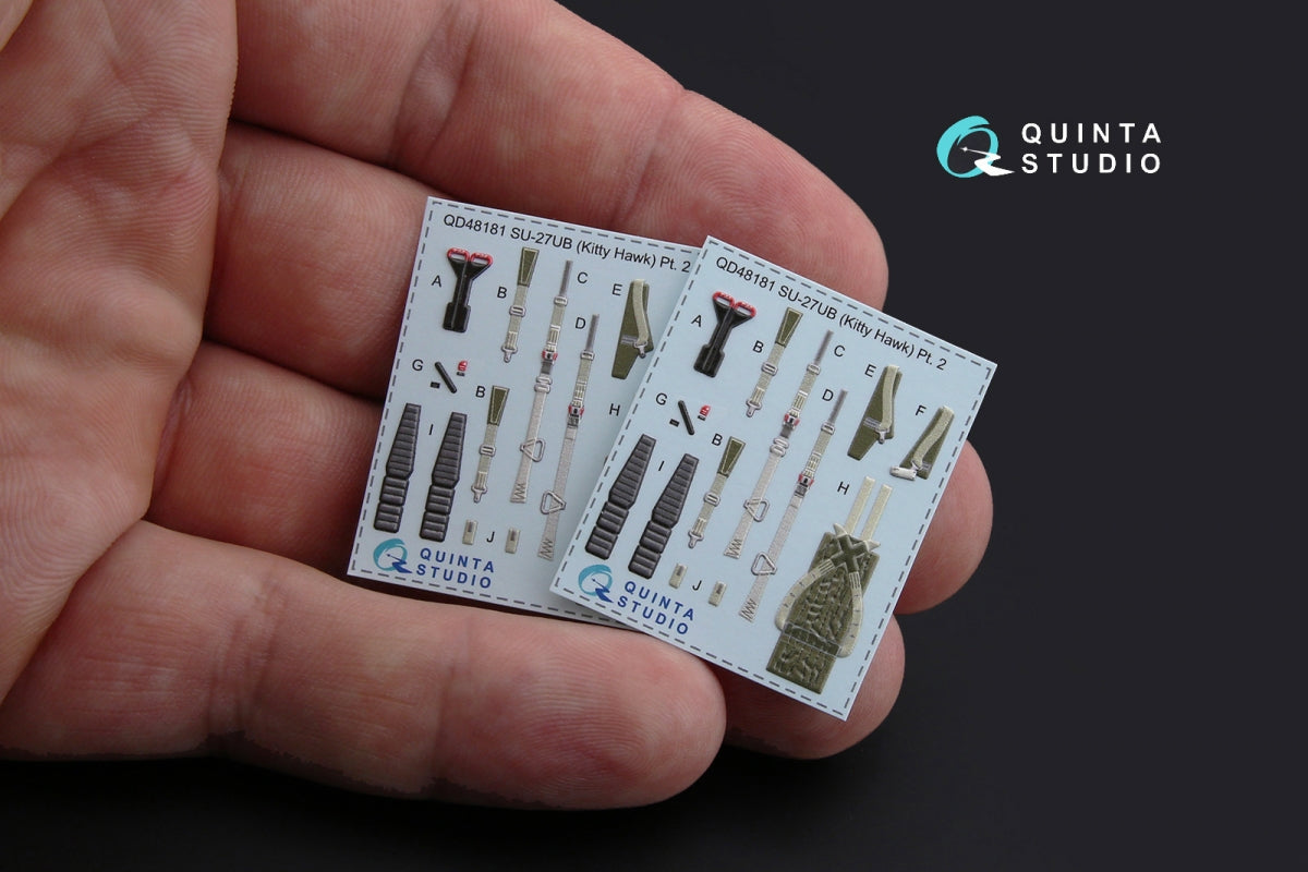 Quinta Studio QD48181 Su-27UB 3D-Printed coloured Interior on decal paper (for KittyHawk kit) 1/48 – Bild 3