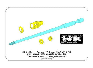 Aber 35L-056N German 7,5cm KwK42L/70 gun barrel with muzzle brake for Panther Ausf. G Late production 1/35 – Bild 2