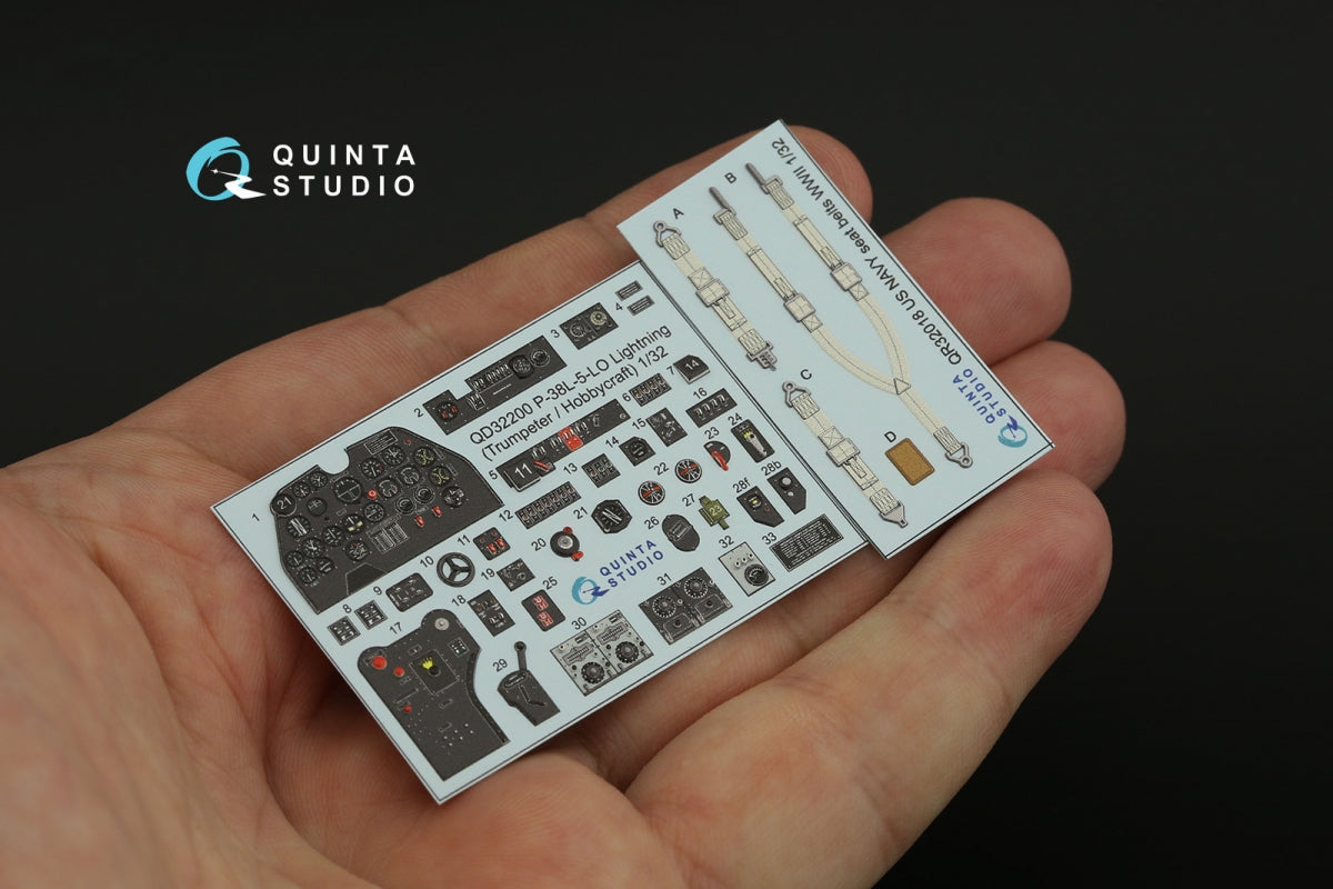 Quinta Studio QD32200 P-38L-5-LO Lightning 3D-Printed &amp;amp; coloured Interior on decal paper (Trumpeter/Hobbycraft) 1/32 – Bild 8