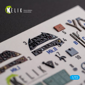 KELIK K72128 Gloster Gladiator Mk.I/II - interior 3D decals for Airfix kit 1/72 – imagen 2
