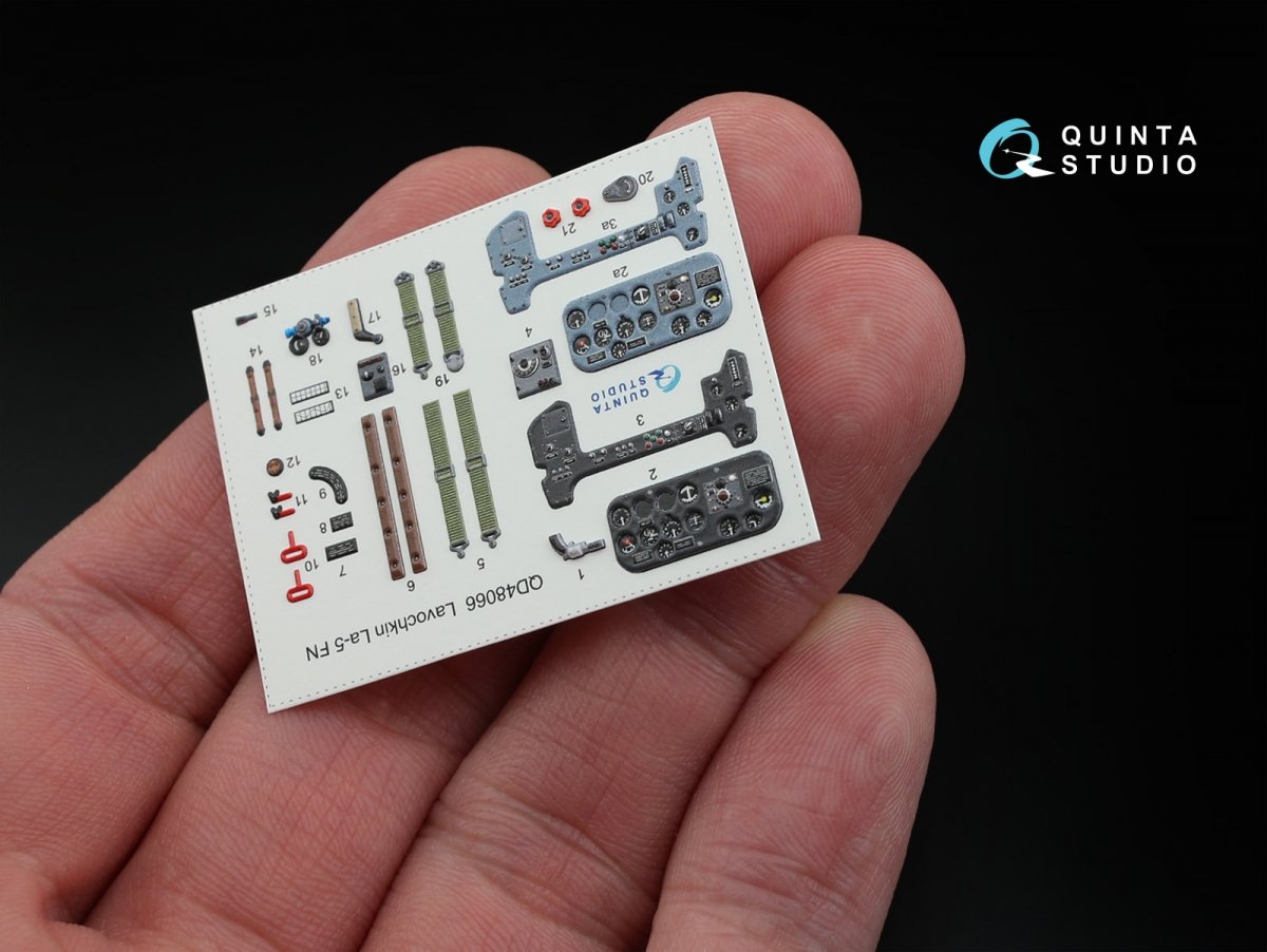 Quinta Studio QD48066 La-5FN 3D-Printed &amp;amp; coloured Interior on decal paper (for Zvezda kit) 1/48 – immagine 2