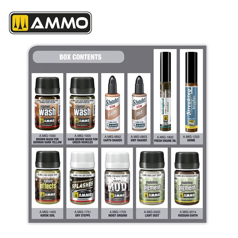 AMMO of Mig Jimenez 7816 SUPERPACK KURSK Weathering Solution Box – Bild 2