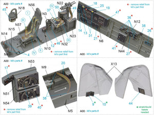Quinta Studio QD32087 Ju87 D/G 3D-Printed &amp;amp; coloured Interior on decal paper (Trumpeter) 1/32 – immagine 9