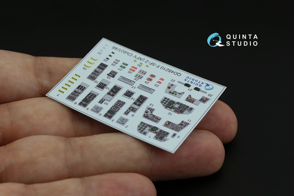 Quinta Studio QD48210 F-5F-2 3D-Printed &amp;amp; coloured Interior on decal paper (AFV club) 1/48 – immagine 3
