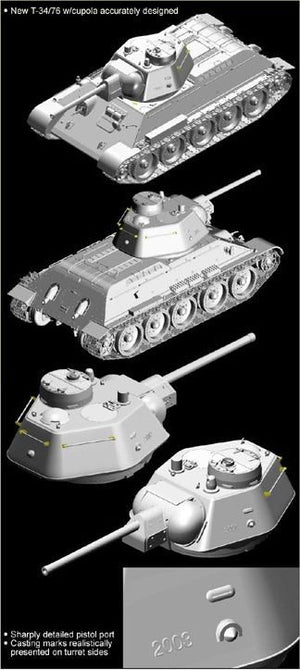 Dragon 6584 T-34/76 Mod.1943 w/Commander Cupola No.112 Factory 1/35 – immagine 2