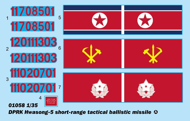 Trumpeter 01058 DPRK Hwasong 5 short-range tactical ballistic missile 1/35 – immagine 22