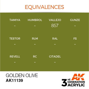 AK Interactive AK11139 GOLDEN OLIVE – STANDARD 17ml – immagine 3