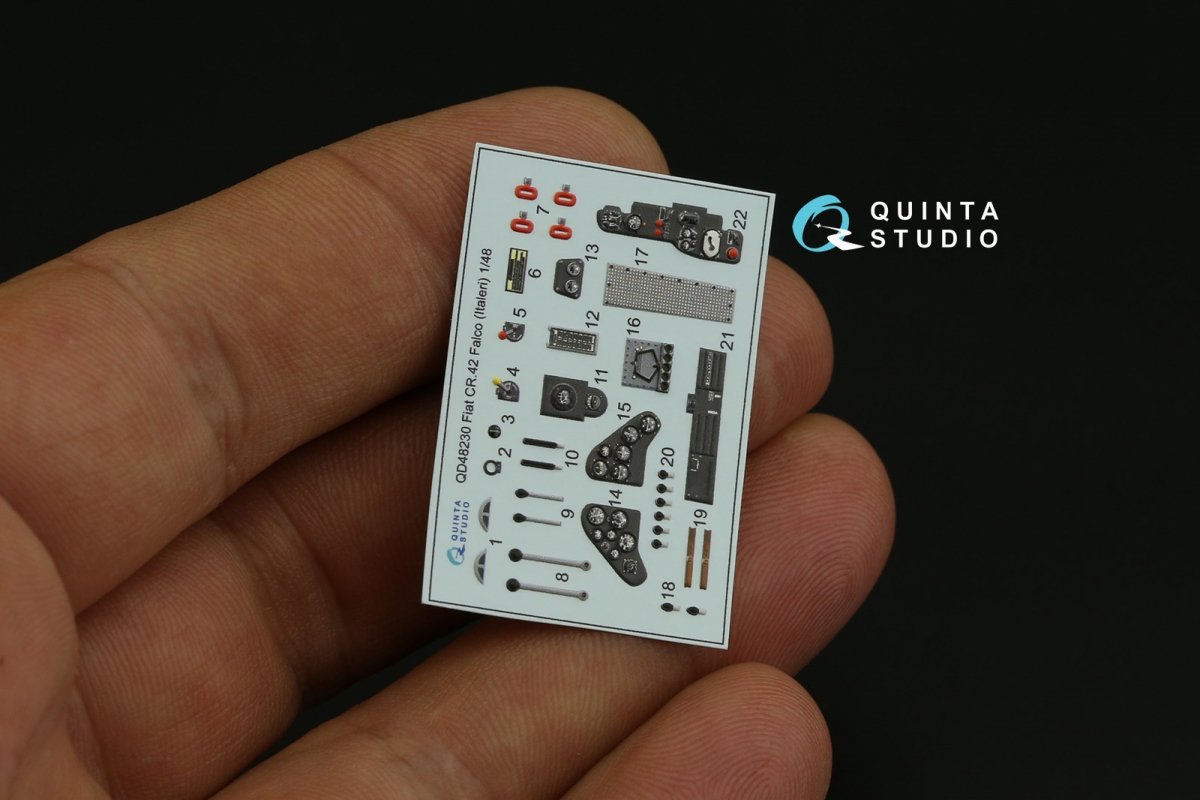Quinta Studio QD48230 Fiat CR.42 3D-Printed &amp;amp; coloured Interior on decal paper (Italeri) 1/48 – immagine 5